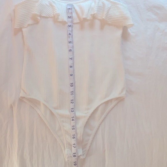 CAUTION TO THE WIND white bodysuit size small - Picture 3 of 6
